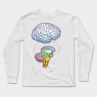 Human Brain Anatomy Illustration Long Sleeve T-Shirt